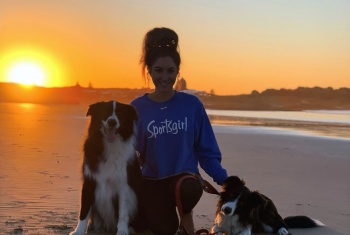Bronte with her dogs
